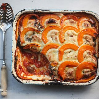 Squash Mushroomm Swiss Chard Lasagne Vegan