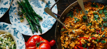 Harry Anderson May 25 Forest Kitchen Food BBQ Chef Paella Tomato Asparagus 197