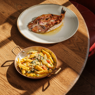 Grilled Red Mullet With Crab & Lemon Garganelli Portrait